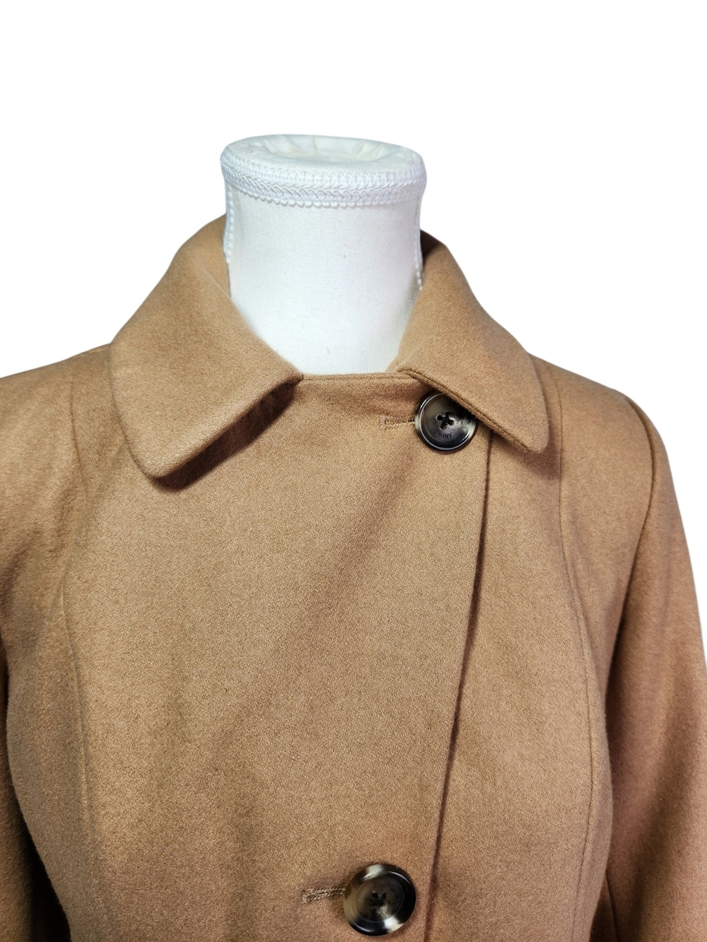 Anne Klein Women’s PS Camel Wool Blend Pea Coat Tailored Button Front Petite Sm - Picture 6 of 16